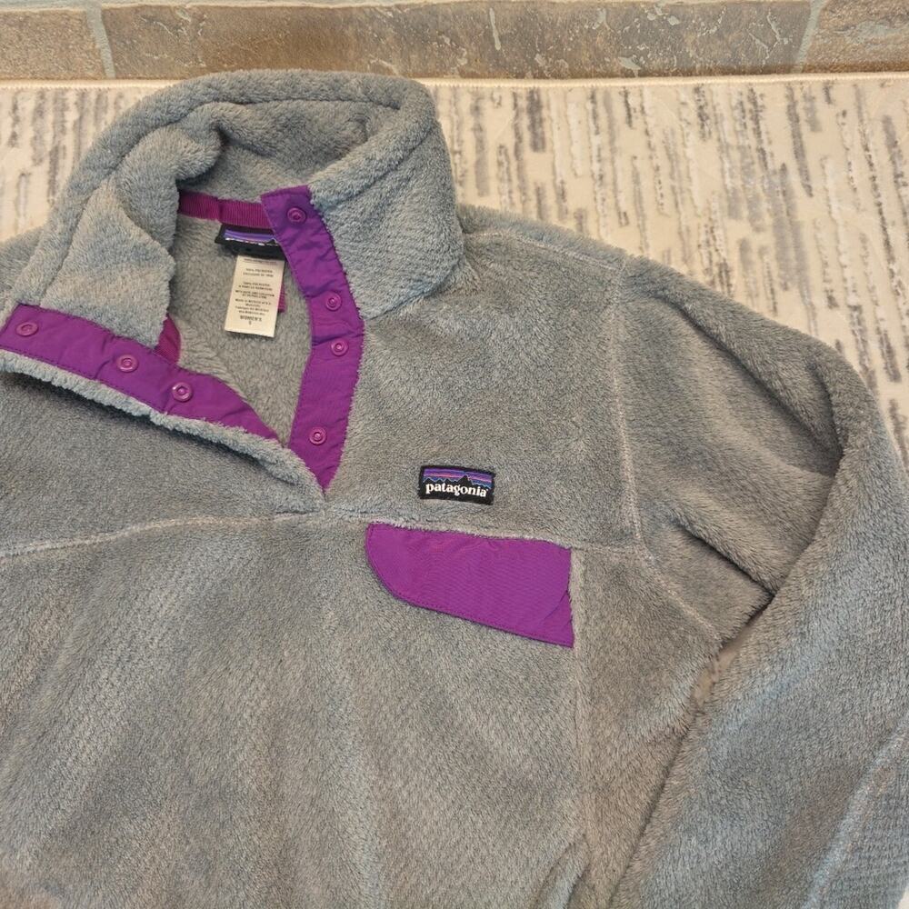 Patagonia Retool Snap-T Pullover Grey Purple Outdoor Gorpcore Sz S